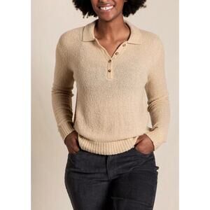 Toad&Co Cotati Collared Sweater in Cappuccino Boucle